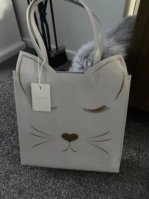 Ted Baker ltd edt linear  large Cat Bag - New With Tags. Silver / Grey