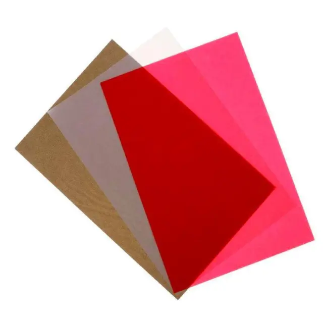 50 hojas de papel artesanal transparentes de colores para dibujar