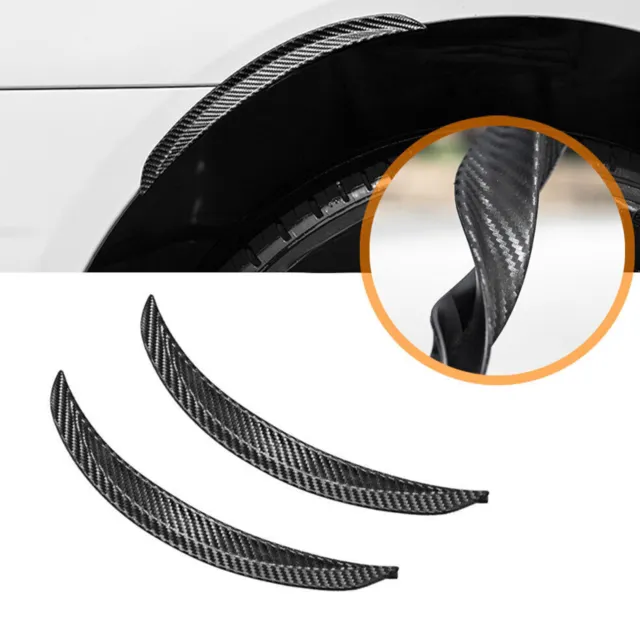 2pcs Carbon Fiber Style Car Wheel Eyebrow Arch Protector Trim Lips Fender Flares
