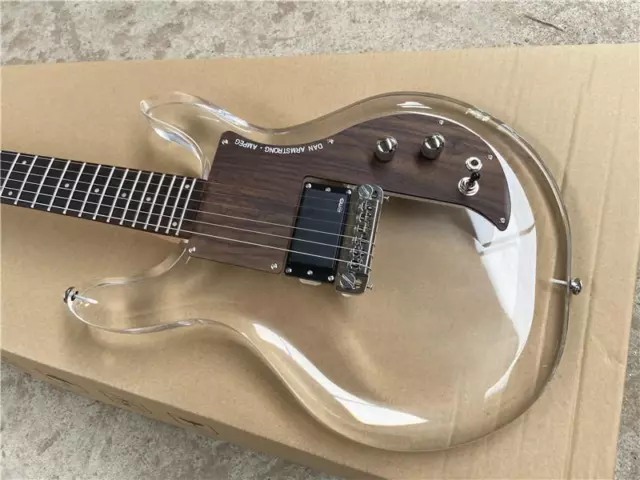 Factory Customized Crystal Acrylic Plexiglass Transparent Electric Guitar 2