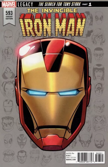 Invincible Iron Man #593 Mckone Headshot 1:10 Incentive Variant Cover