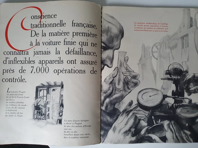 Plaquette Publicitaire Peugeot Independance 1933 + 4 fiches  PEUGEOT 201 et 301 8