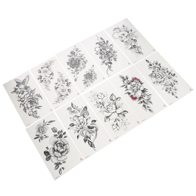 10 Sheets Arm-Tattoo-Aufkleber Gesichts-Tattoo-Aufkleber Gefälscht Wasserdicht