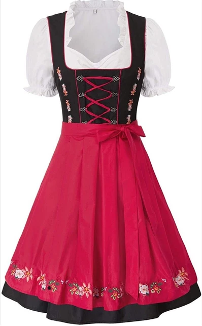 Oktoberfest Women's German Dirndl Dress Costumes 3 Pieces Carnival Beer Maiden 2