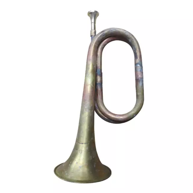 Solid Copper and Brass Bugle 12.60inch Scout Bugle for Cavalry School Beginner