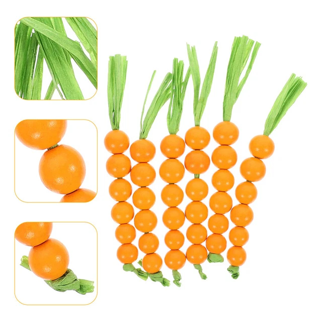 6 piezas decoraciones de zanahorias de Pascua proporcionan hermosos accesorios decorativos de zanahoria