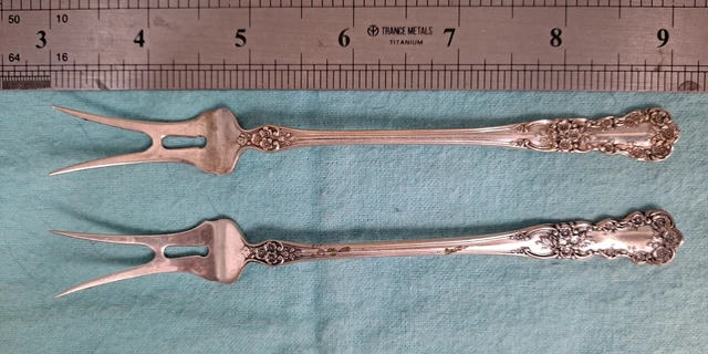 Pair (2) Gorham Buttercup Sterling Butter Picks 5 7/8" No Mono Old & New Marks