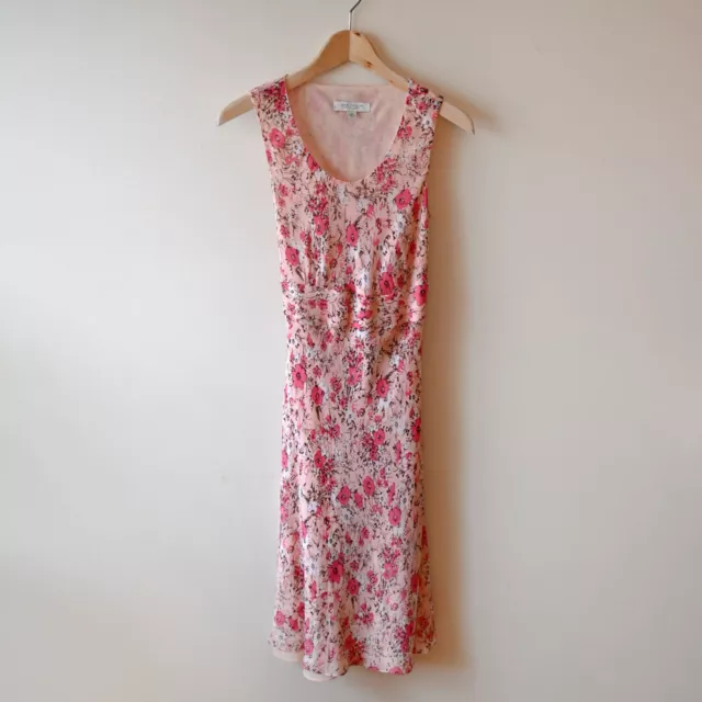 Vintage Ann Taylor PETITES Silk Dress Cottagecore 90's Era Floral Spring Summer