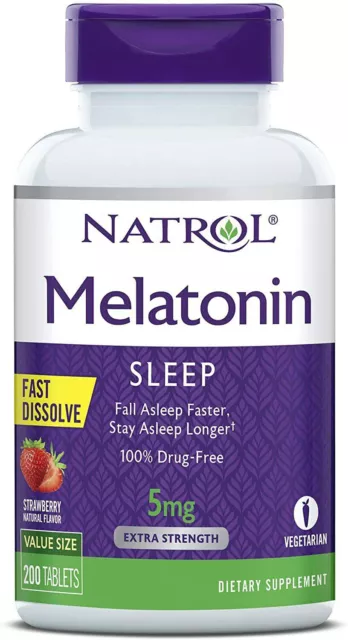 Natrol Sleep Support 5mg Fast Dissolve Tablets, Strawberry Flavor, 200 Count