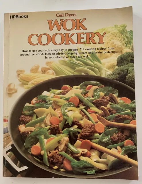 Ceil Dyer's Wok Cookery, Vintage softcover cookbook HP Books - FREE SHIPPING