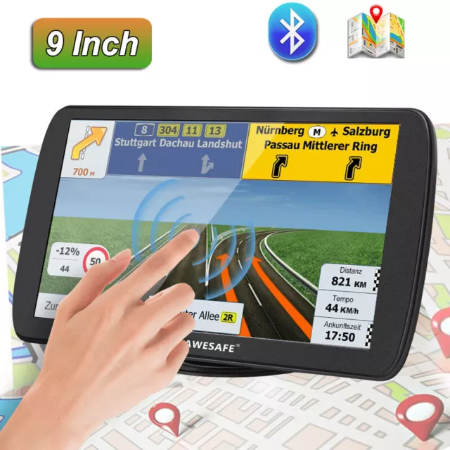 9'' Zoll Navigationsgerät Für Auto LKW PKW BUS Navi Navigation GPS FM 8GB+256MB