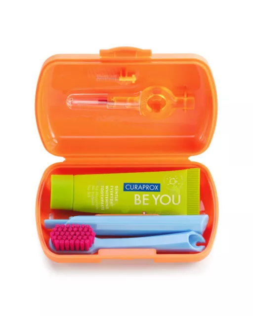 Curaprox Set da viaggio arancione CS 5460 + dentifricio da viaggio "Be You" + 2