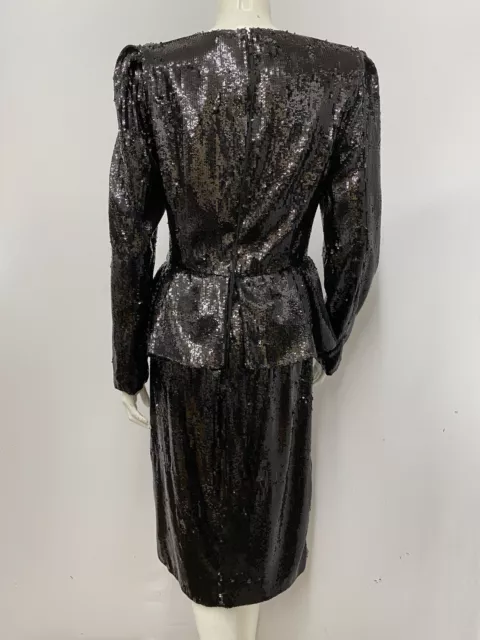 Michael Kors Collection Dress Black Sequin Peplum NWT $3,290 Size 10 2