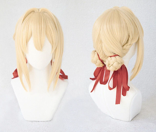 Violet Evergarden Cosplay Gelb Yellow Kostüm Costume Perücke wig Anime...
