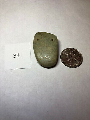 Pre Columbian Mayan Authentic Highly Polished Fine Jade Large Pendant 1.5" x 1" 4