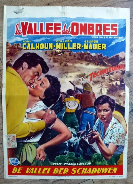 belgian poster western FOUR GUNS TO THE BORDER, RORY CALHOUN, COLLEEN MILLER
