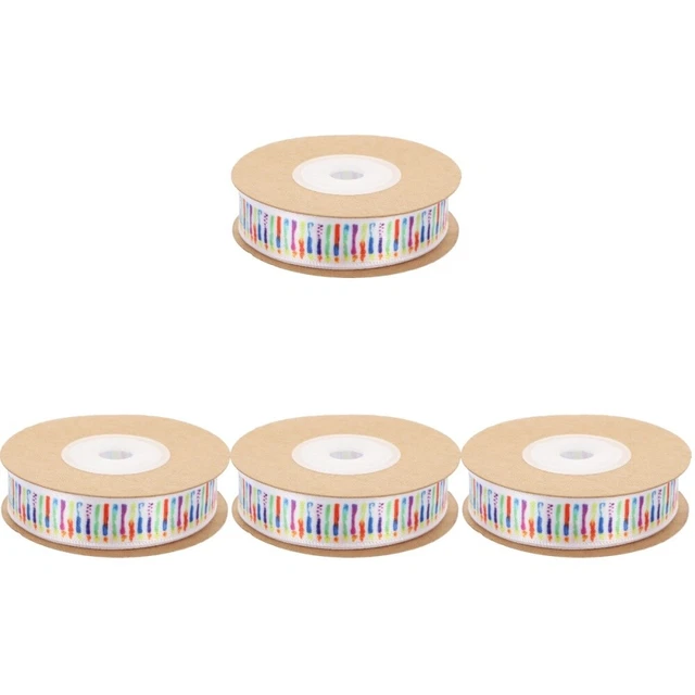 4 rollen Von Kreative Farbige Kerze Druck Polyester Band Band Für Geburtstag
