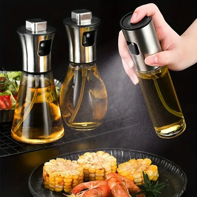 Olive Oil Spray Bottle Glass Oil Dispenser BBQ Kitchen Gadget Vinegar Water Pump