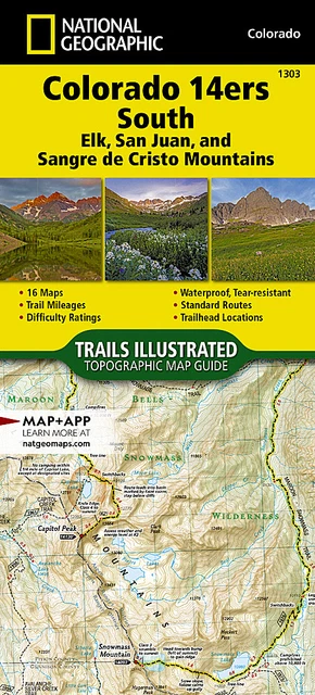 National Geographic TI Topo CO Colorado 14ers South Topographic Map Guide