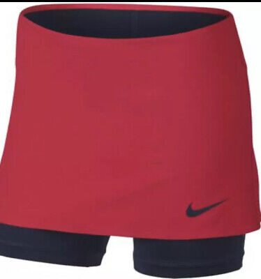 Nike Ragazze Tennis Skort Gonna Pantaloncini 859934 653 Rosso Navy (XL - 13-15 anni)