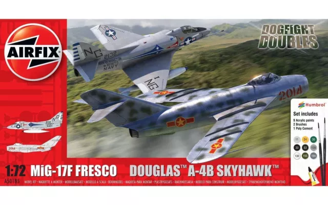 Neu Airfix Mig 17F Fresco Douglas A-4B Skyhawk Dogfight 1:72 Modell Set - A50185