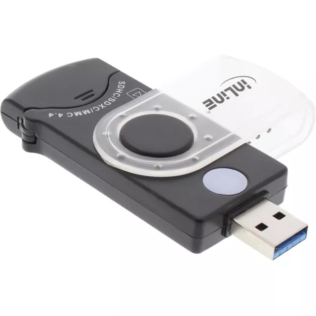 Kompakter USB 3.0 Card Reader für SD, SDHC, SDXC, microSD / InLine Kartenleser