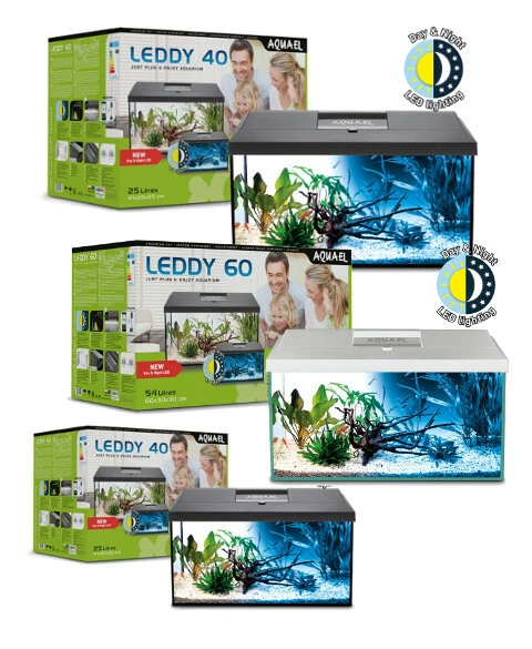 AQUAEL Aquarium Set LEDDY LED DAY&NIGHT komplett inkl. Abdeckung, Filter,Heizer