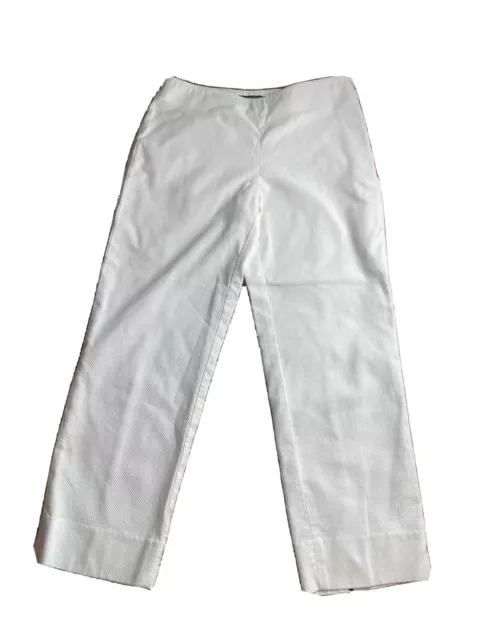 TALBOTS PANTS WOMEN'S Size 2P White Classic Side Zip Cropped Stretch  Textured $19.80 - PicClick