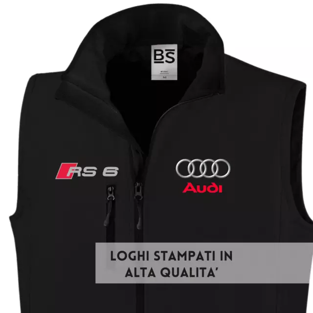 Abbigliamento Audi RS6 Softshell Uomo Moto Rally Smanicato Gilet Invernale 2