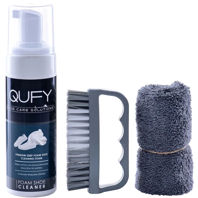 Foam Shoe Cleaner Sneakers Kit Microfiber Shoe Cloth and Shoe Brush 3 in...