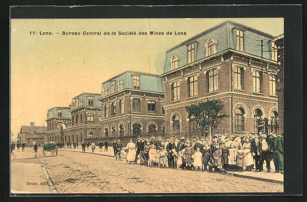 CPA Lens, Bureau Central de la Société des Mines de Lens 1915
