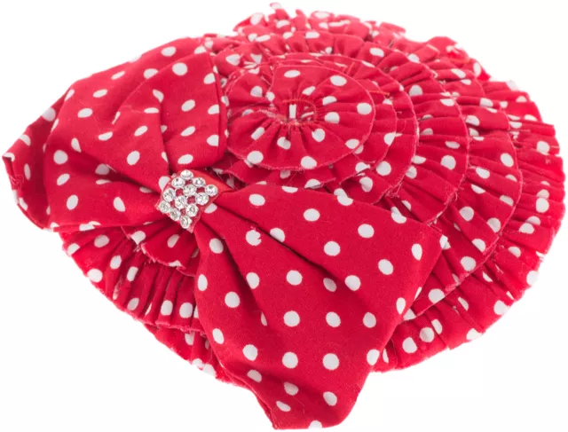 Vintage »JESSE RUFFEL« Dots PUNKTE Bow PILLBOX Hütchen Rot Rockabilly