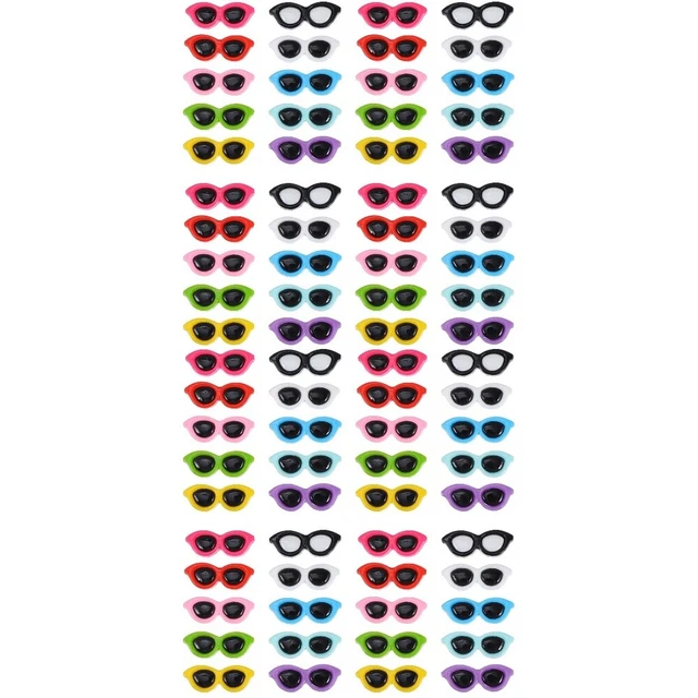 80 un. gafas con dije de espalda plana para gafas de muñeca de 18 pulgadas
