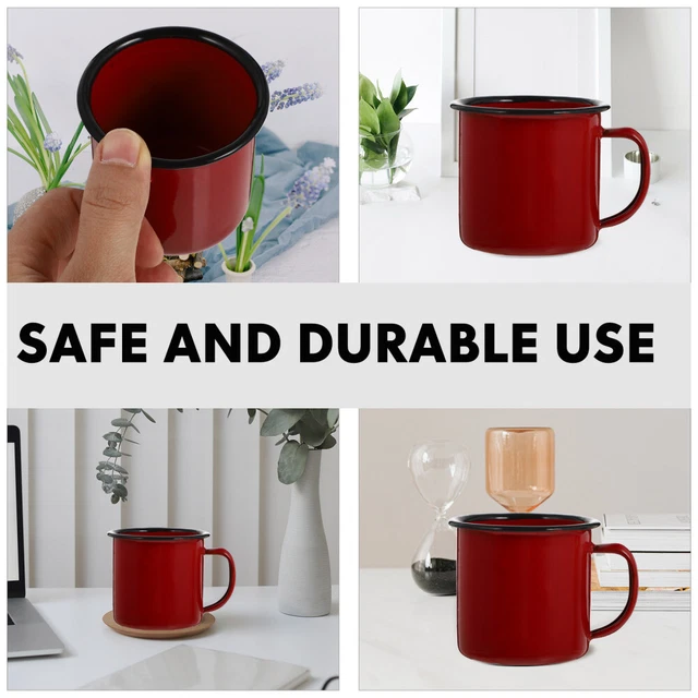 4x camping tasses émaillées tasse à eau en émail  tasses en fer métallique