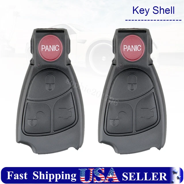 2 Replacement for Mercedes Benz Smart Key Car Remote Case Shell Fob 4 Button