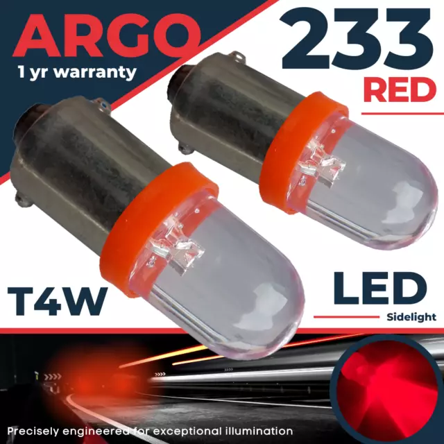 2 X 233 Led Red Rear Bulbs Ba9s Tw4 Piaggio-vespa Ciao 25 Px (M7e3t)