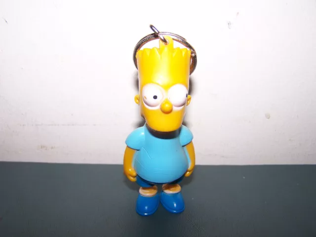 Vintage 1990 Bart Simpson Blue Shirt Pvc Key Chain Keychain Groening Simpsons