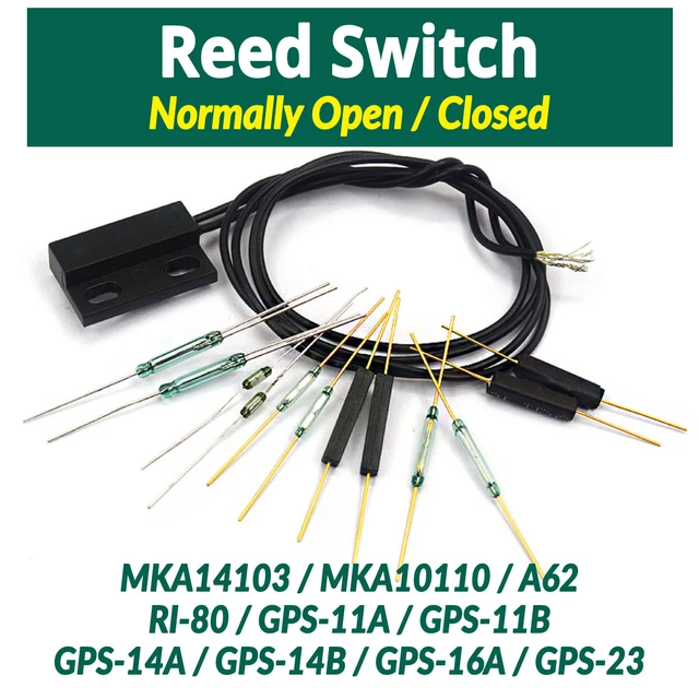 Inductive Reed Switch REED SWITCH NORMALLY Open/Closed Magnetic Induction door Switch Glass ...