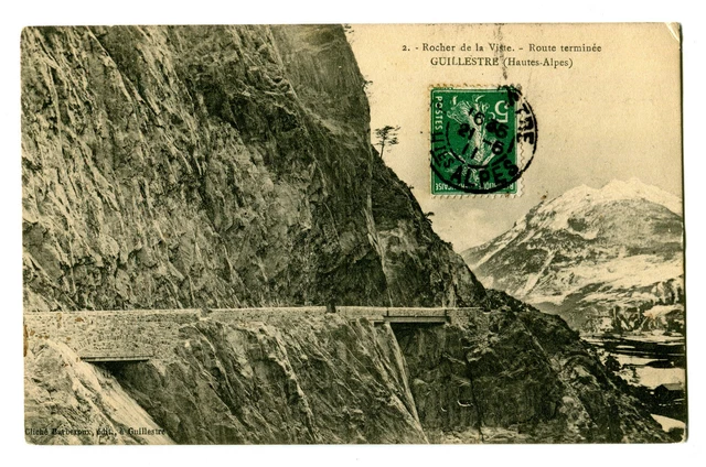 CPA 05 Hautes-Alpes Guilestre Rock de la Viste Road Finished