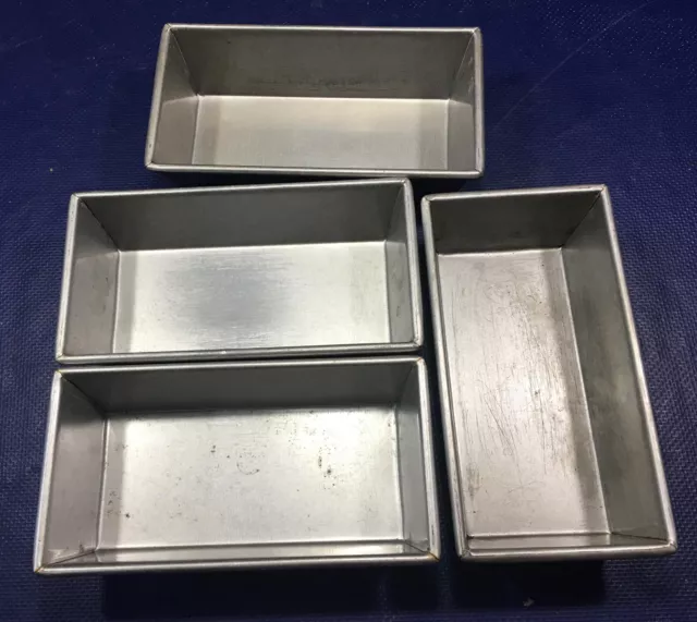 LOT of 4 Commercial Steel 9.5 x 5 x 2.75'' Bread Loaf Pans baking planters LOT of 4 Commercial Steel 9.5 x 5 x 2.75'' Bread Loaf Pans baking planters