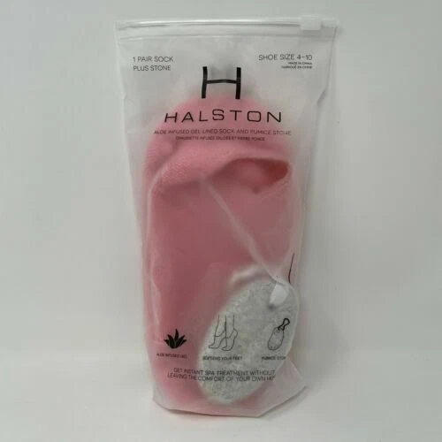 Halston Aloe Infused Gel Lined Socks and Pumice Stone Shoe HS51423 Size 4-10 NEW