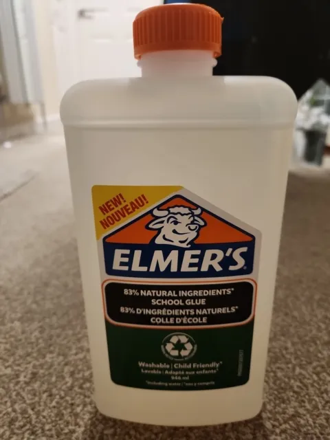 Elmer's 946 ml Liquid School Glue, Washable, Suitable for Making Slime, White