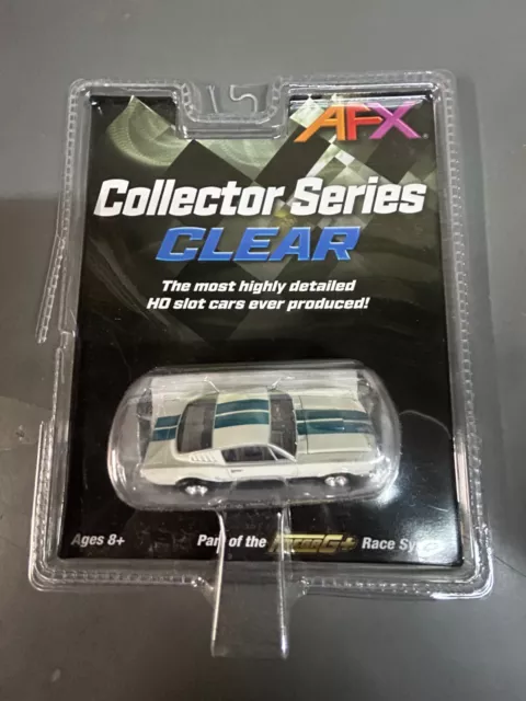AFX Collector Series Clear GT 350 Shelby Mustang 1965 White Blue Mega G+ Damaged