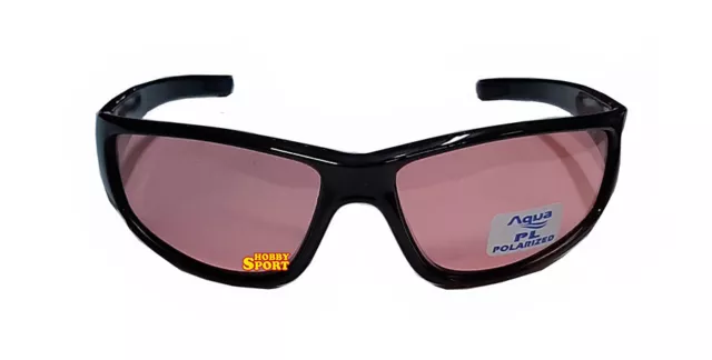 Aqua Occhiali Polarizzati Mod. Eagle Matt Black Sunglass  Pink Lens