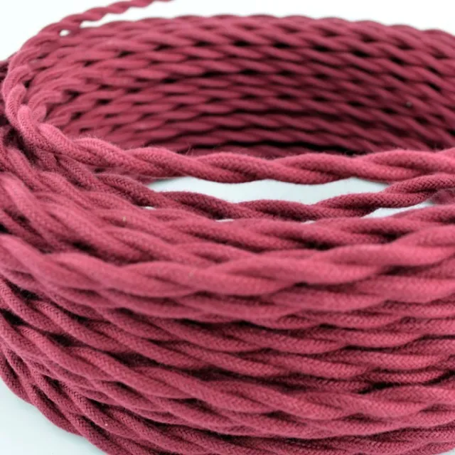 VINTAGE WINE COTTON - Covered Twisted Wire 50ft Roll - Lamp Cord -