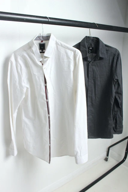x 2 Pacchetto camicia da uomo River Island H&M - taglia L large (v-o1)
