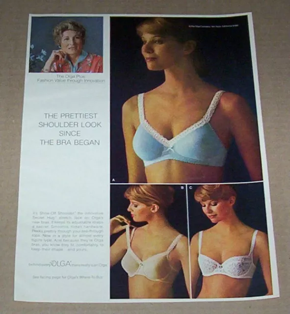 1975 PRINT AD page -OLGA lace lingerie Bra SEXY Girl vintage
