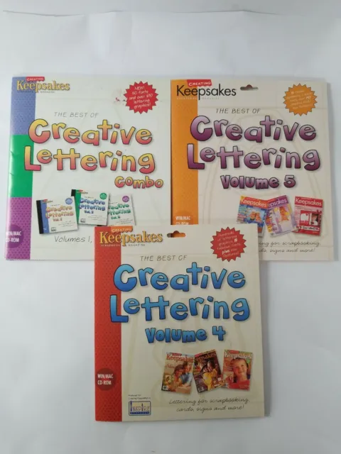 Lo mejor de Creative Lettering Combo 3 Volúmenes 1 a 5 CD-ROMs Creando recuerdos