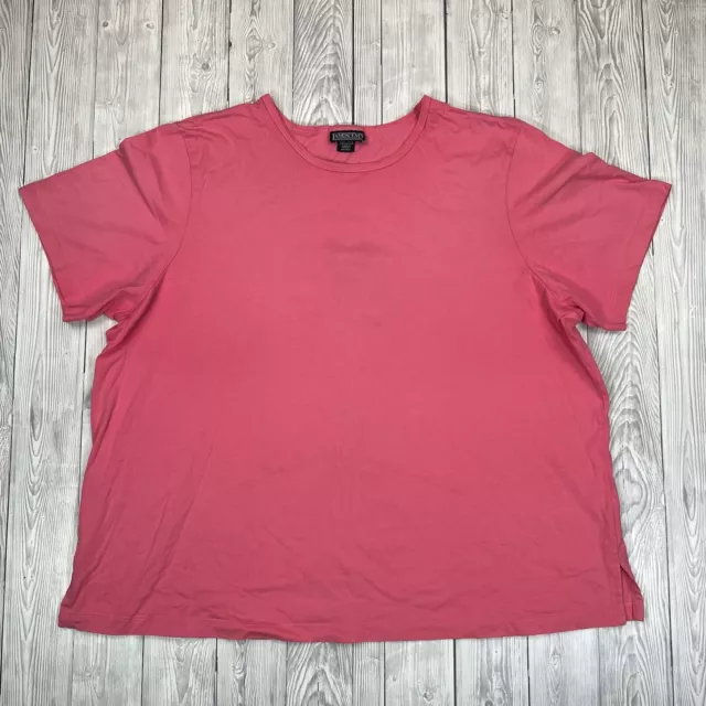 T-shirt da donna rosa Lands End 20-22 maniche corte 100% cotone collo rotondo casual