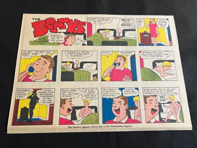 #H27a THE BERRYS by Carl Grubert Sunday Half Page Comic Strip August 6, 1967